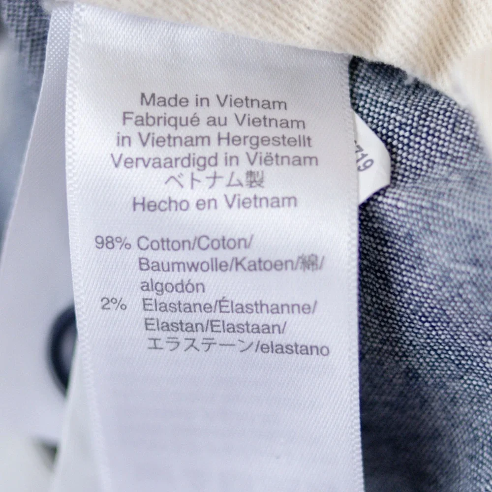 J Crew Pants 770 Straight Mens 33x32 Blue Chambray Stretch Chinos L0719
